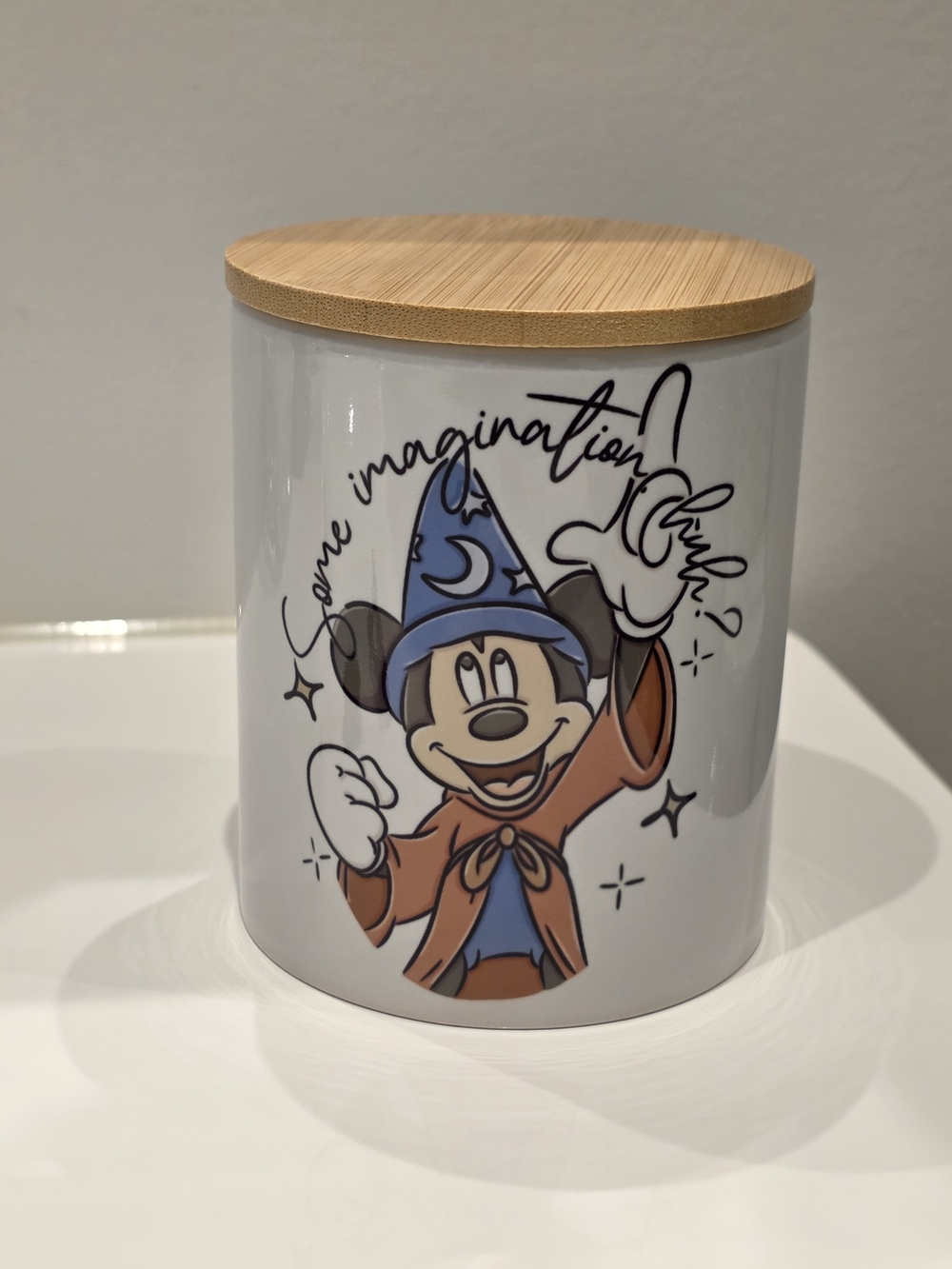Disney Sorcerer Mickey Ceramic Canister with Bamboo Lid